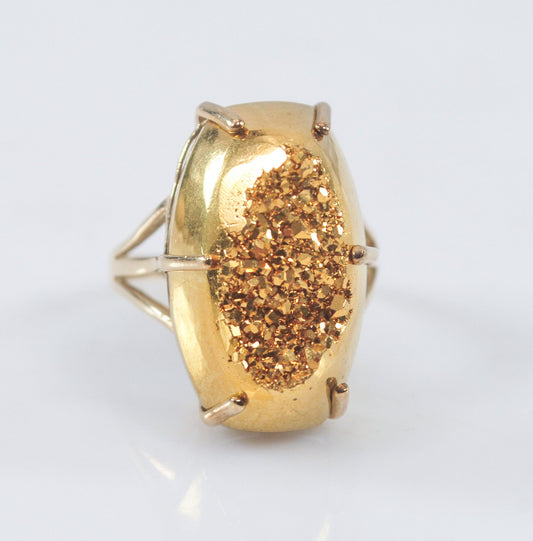 10K Gold Druzy Ring