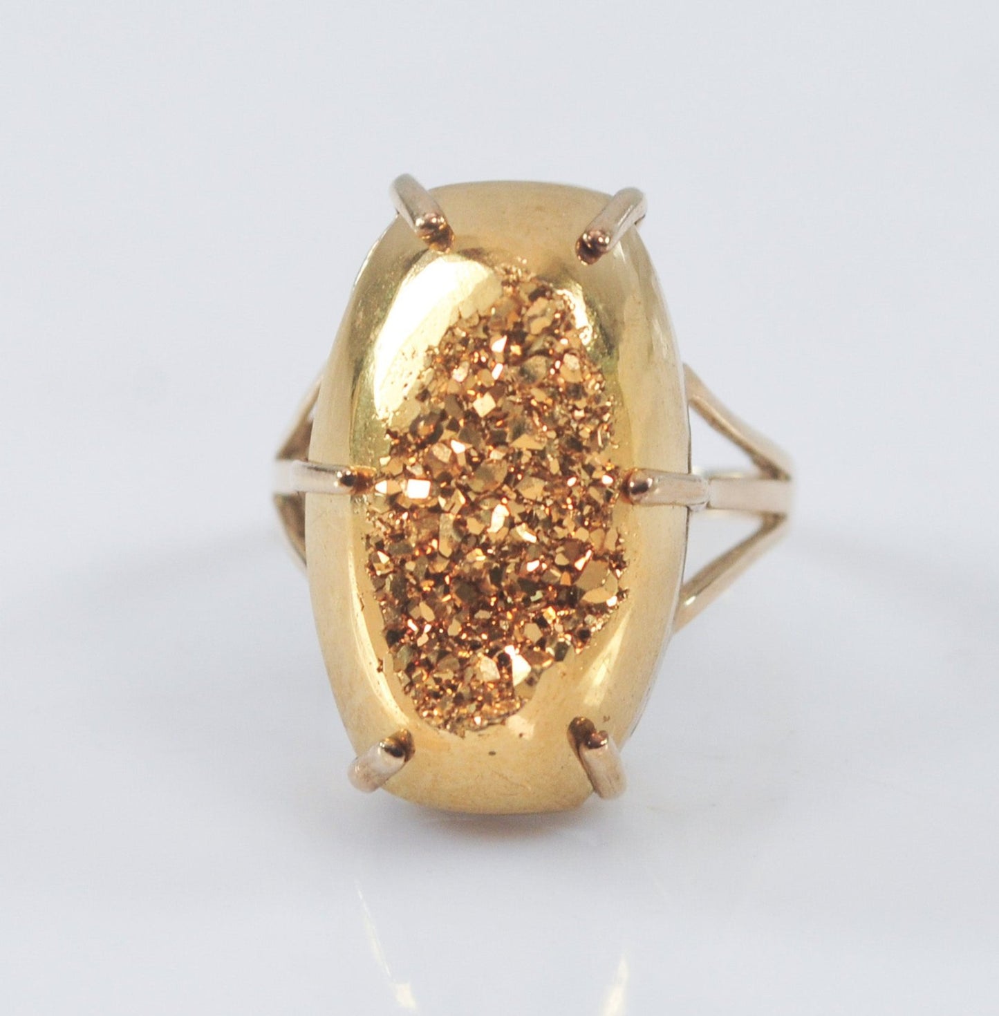 10K Gold Druzy Ring