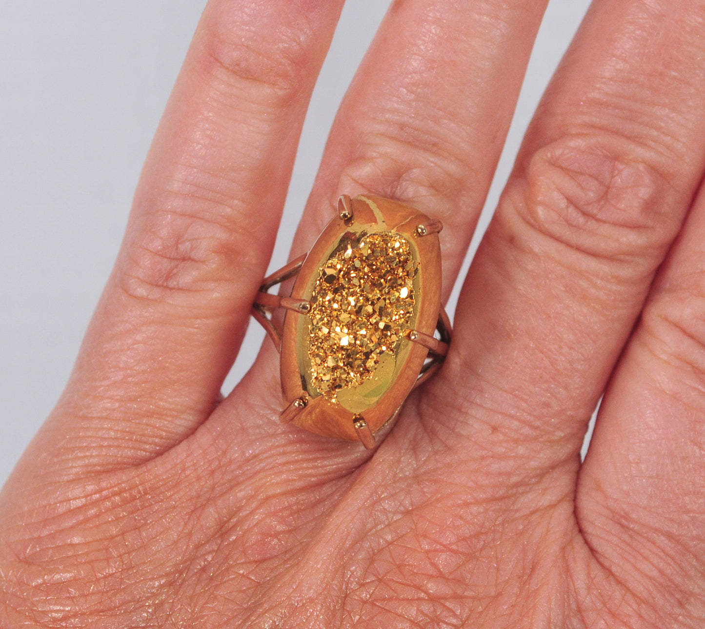 10K Gold Druzy Ring