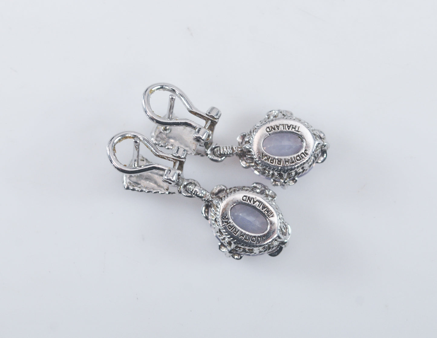 Judith Ripka Sterling Silver Pink Quartz Earrings