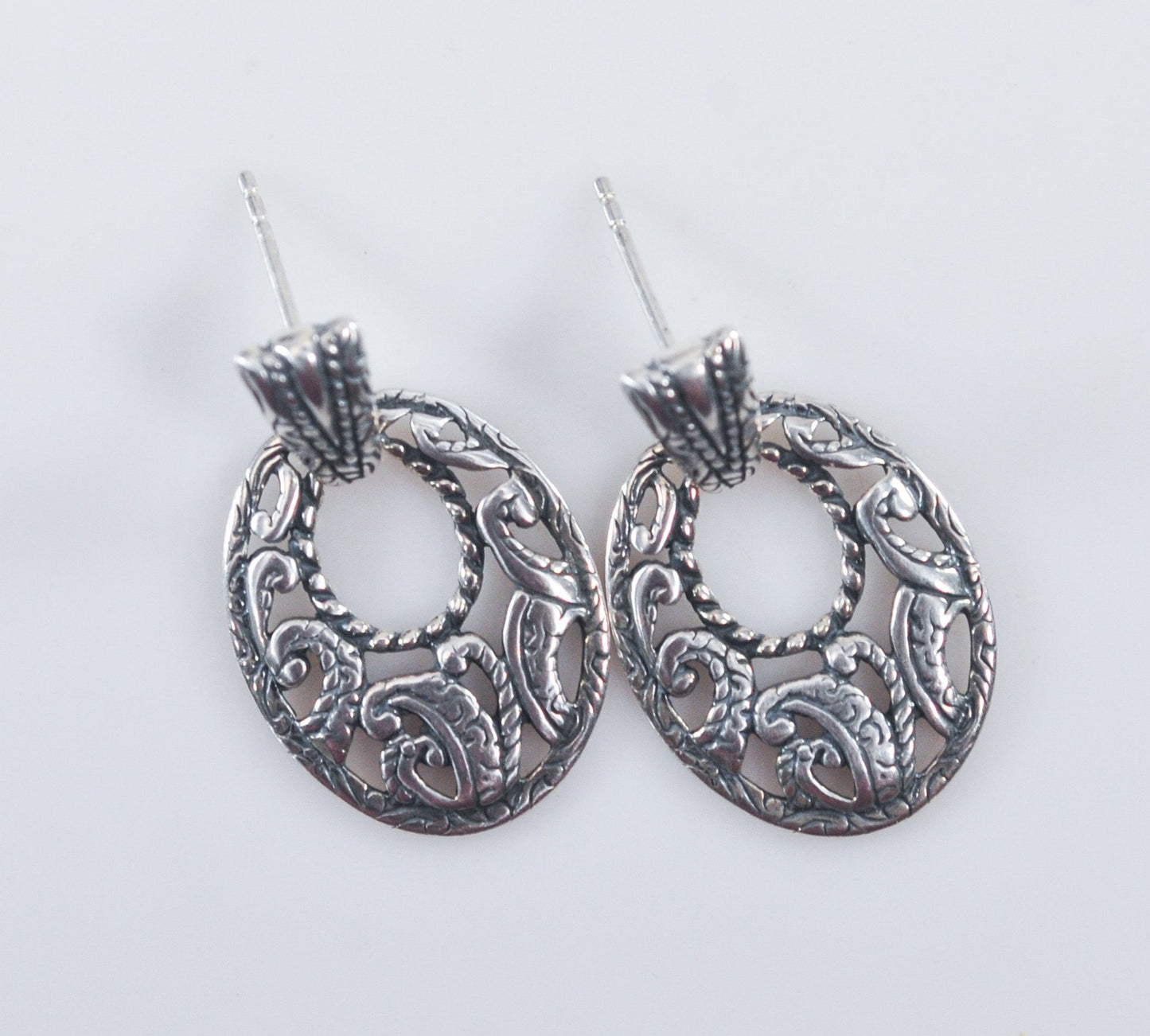 Carolyn Pollack Relios Sterling Silver Door Knocker Earrings