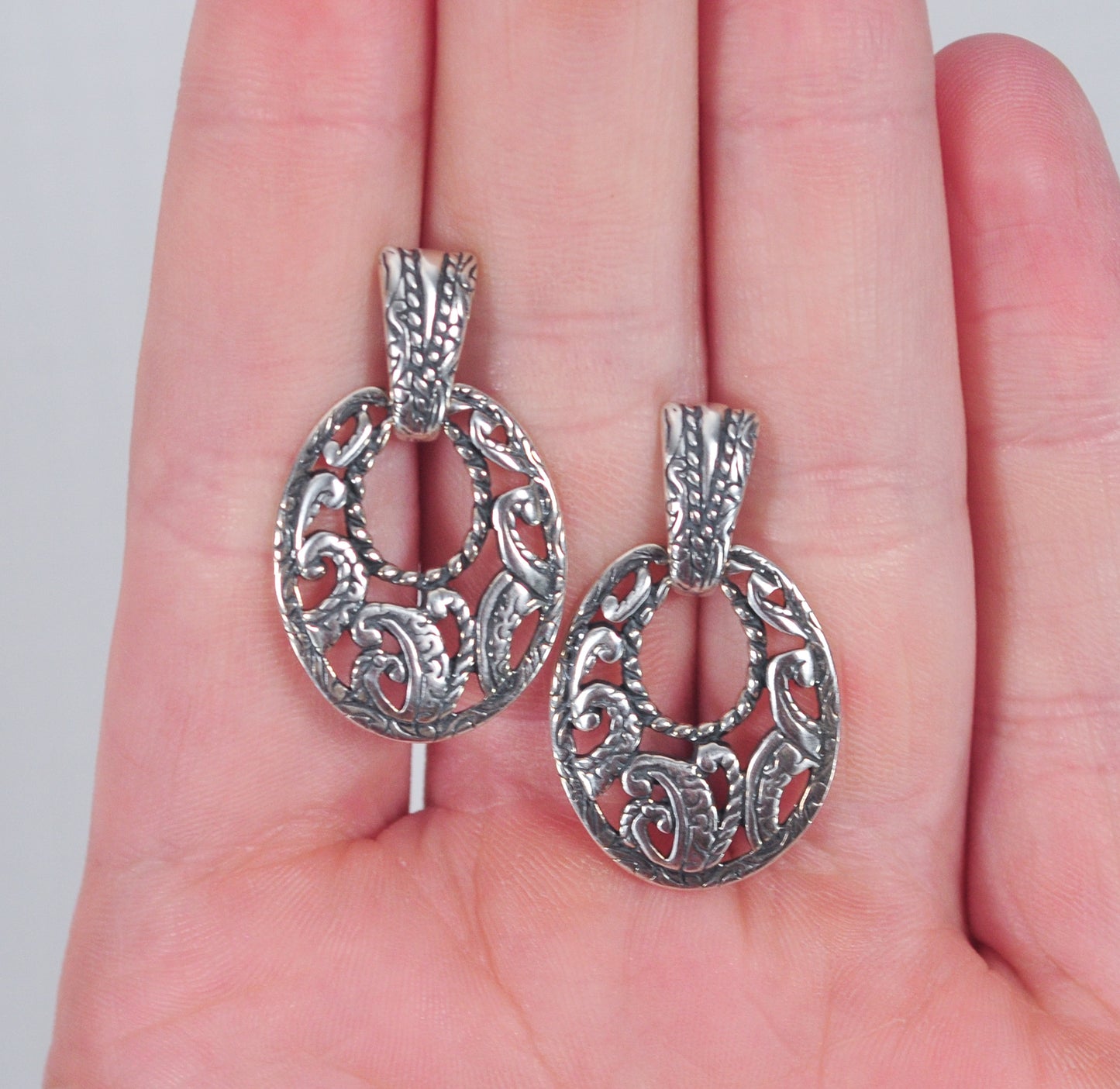 Carolyn Pollack Relios Sterling Silver Door Knocker Earrings