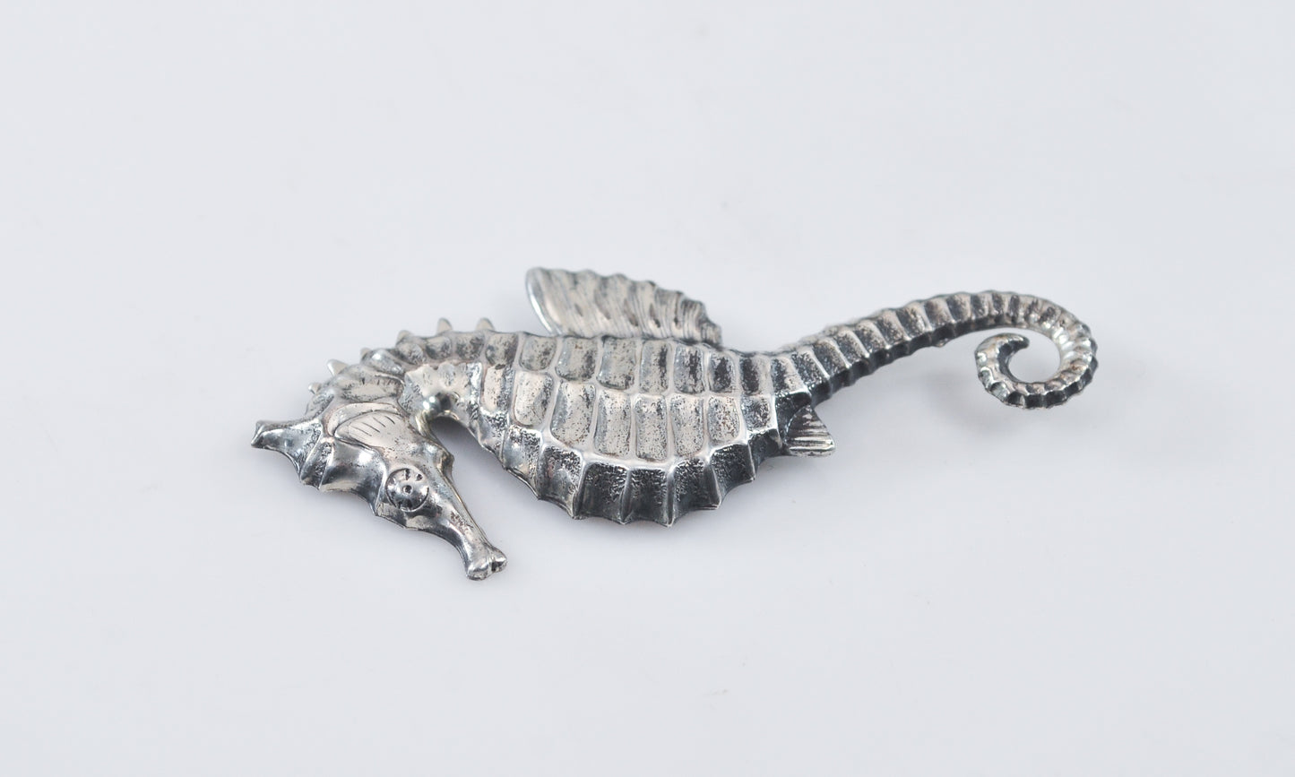 Vintage Lang Sterling Silver Seahorse Brooch