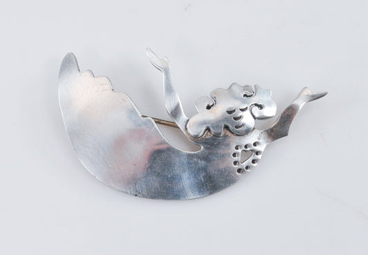 Far Fetched Sterling Silver Girl Brooch