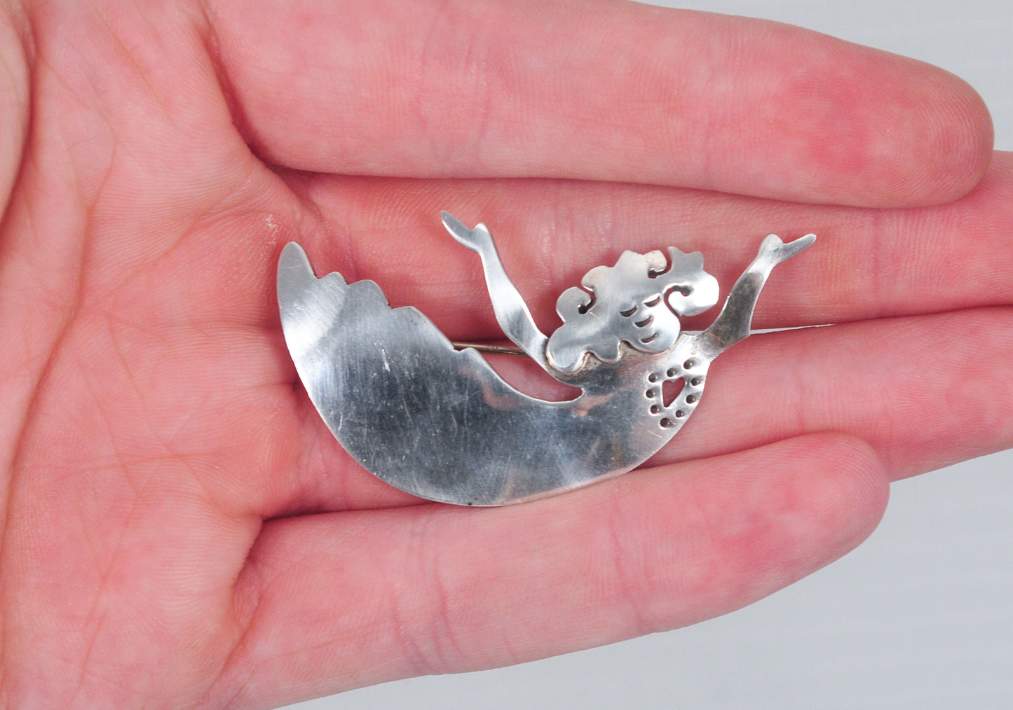 Far Fetched Sterling Silver Girl Brooch