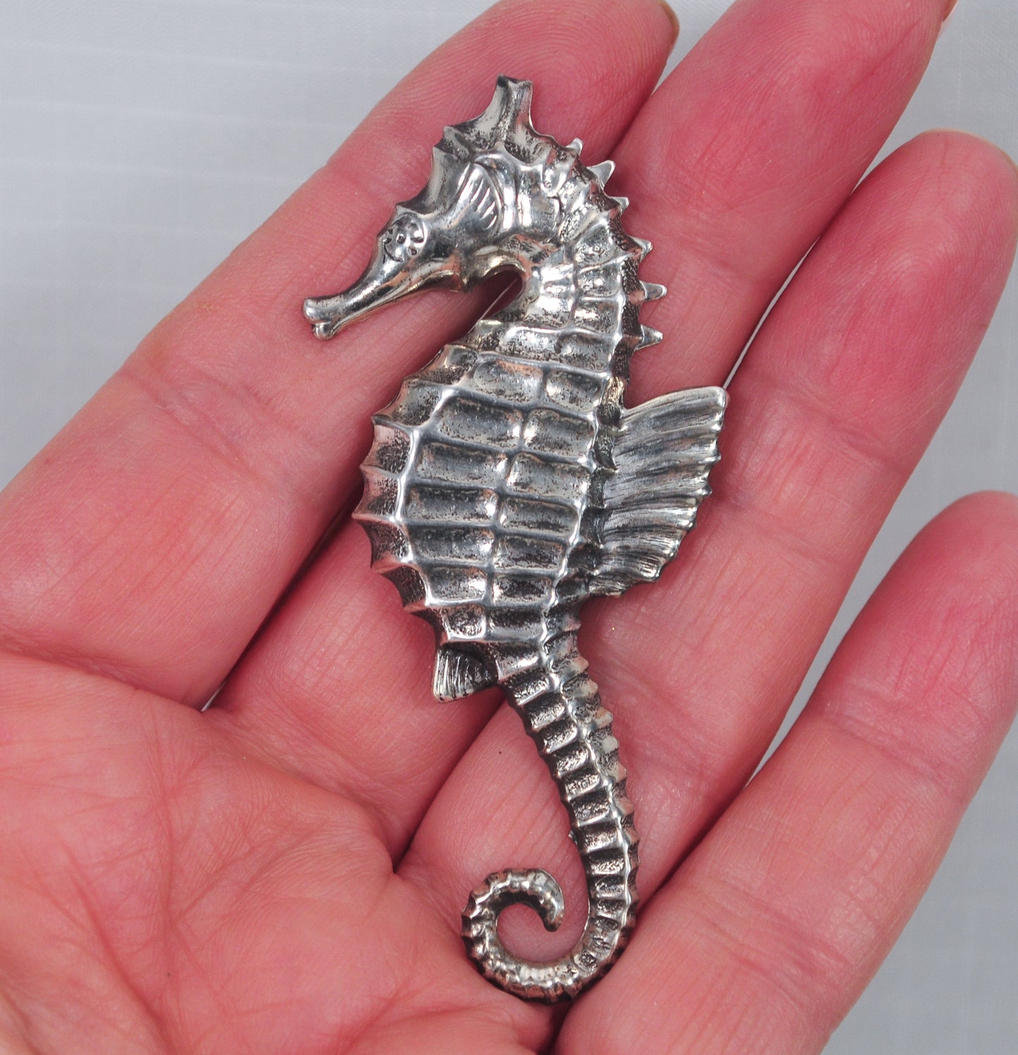 Vintage Lang Sterling Silver Seahorse Brooch