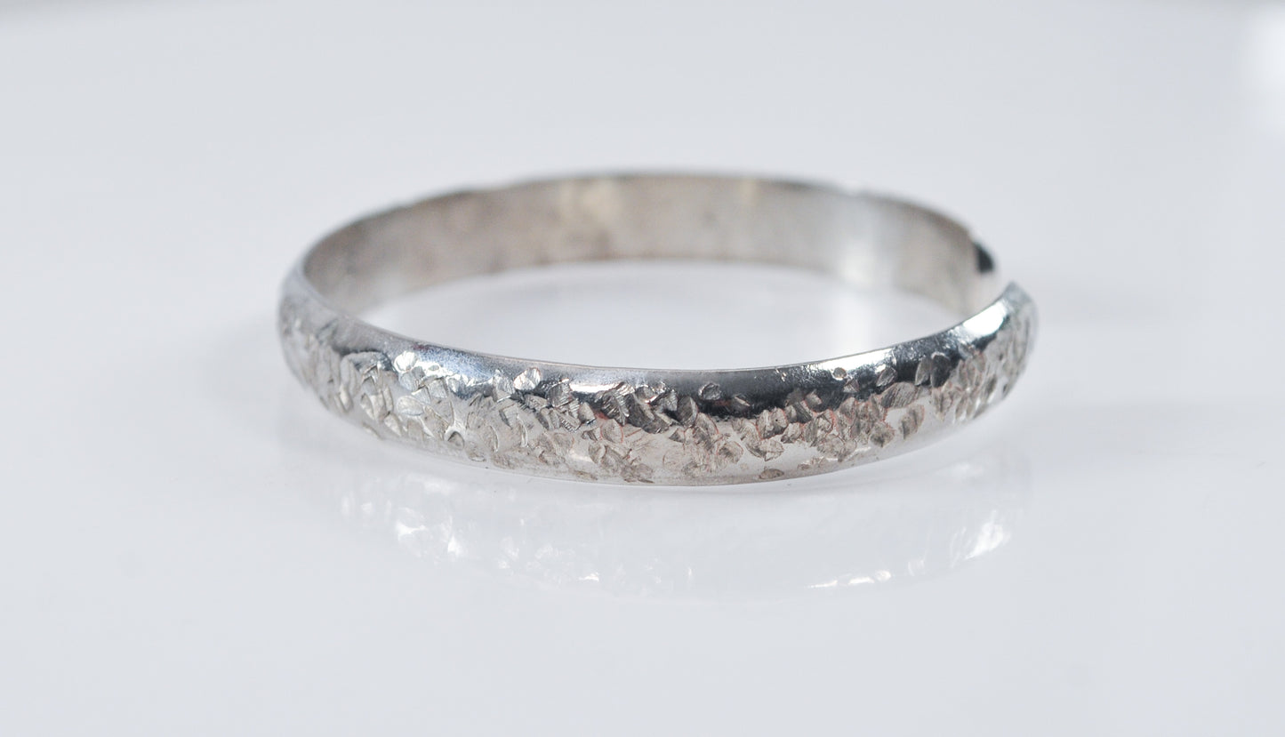 Brutalist Sterling Silver Hammered Cuff Bracelet