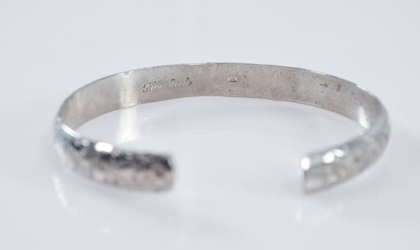 Brutalist Sterling Silver Hammered Cuff Bracelet