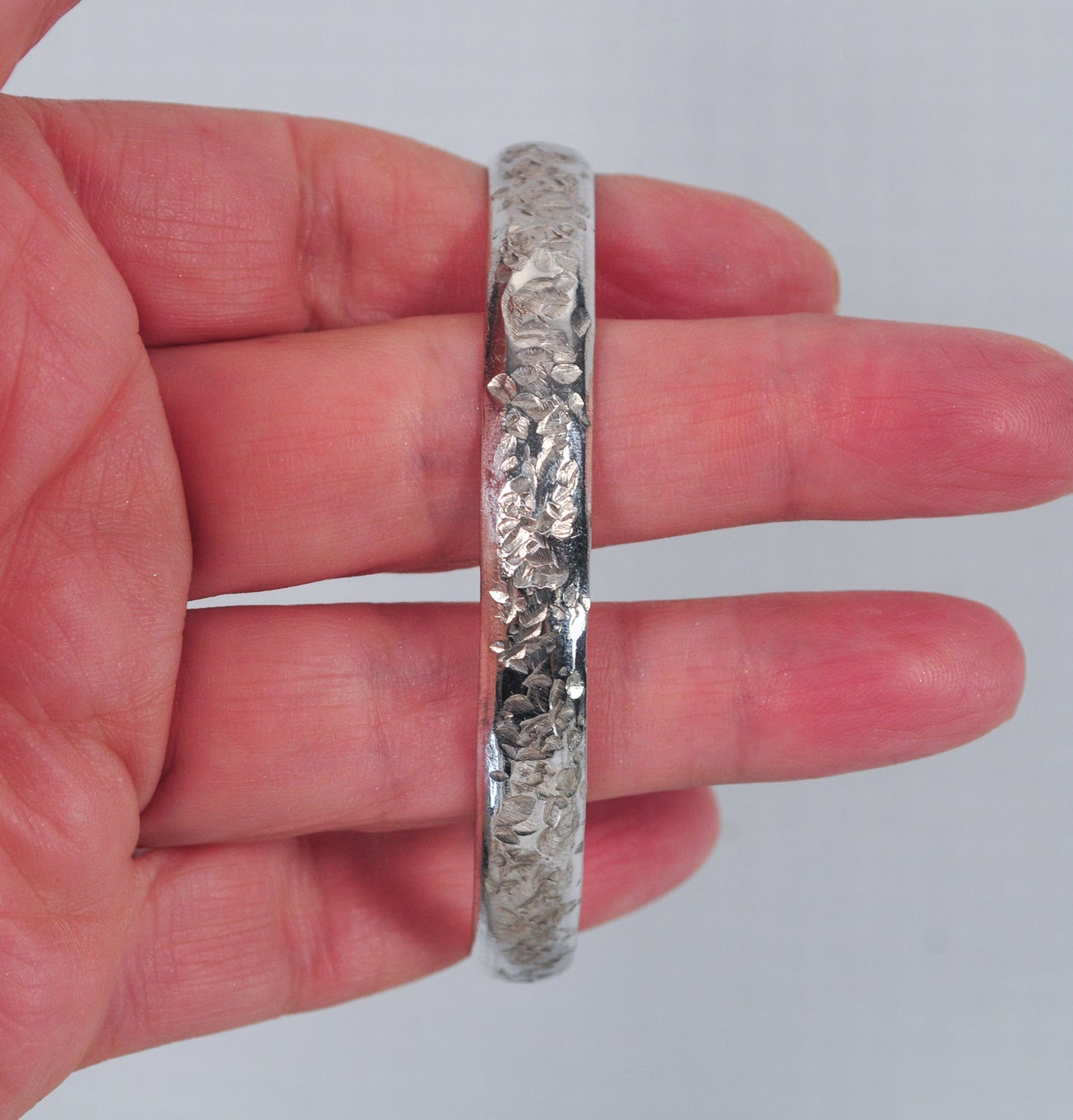 Brutalist Sterling Silver Hammered Cuff Bracelet