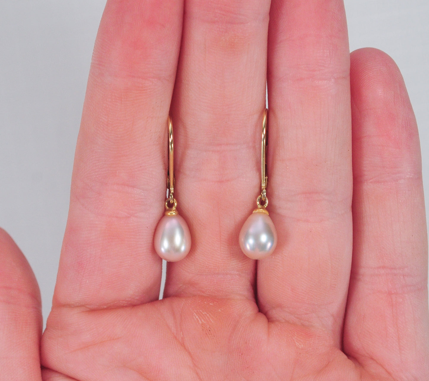 Gold over Sterling Pearl Earrings