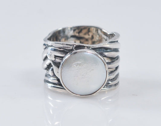 Silpada Sterling Silver Coin Pearl Ring