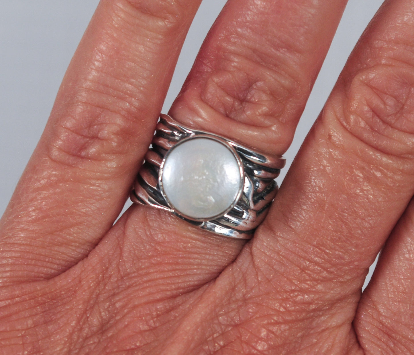 Silpada Sterling Silver Coin Pearl Ring