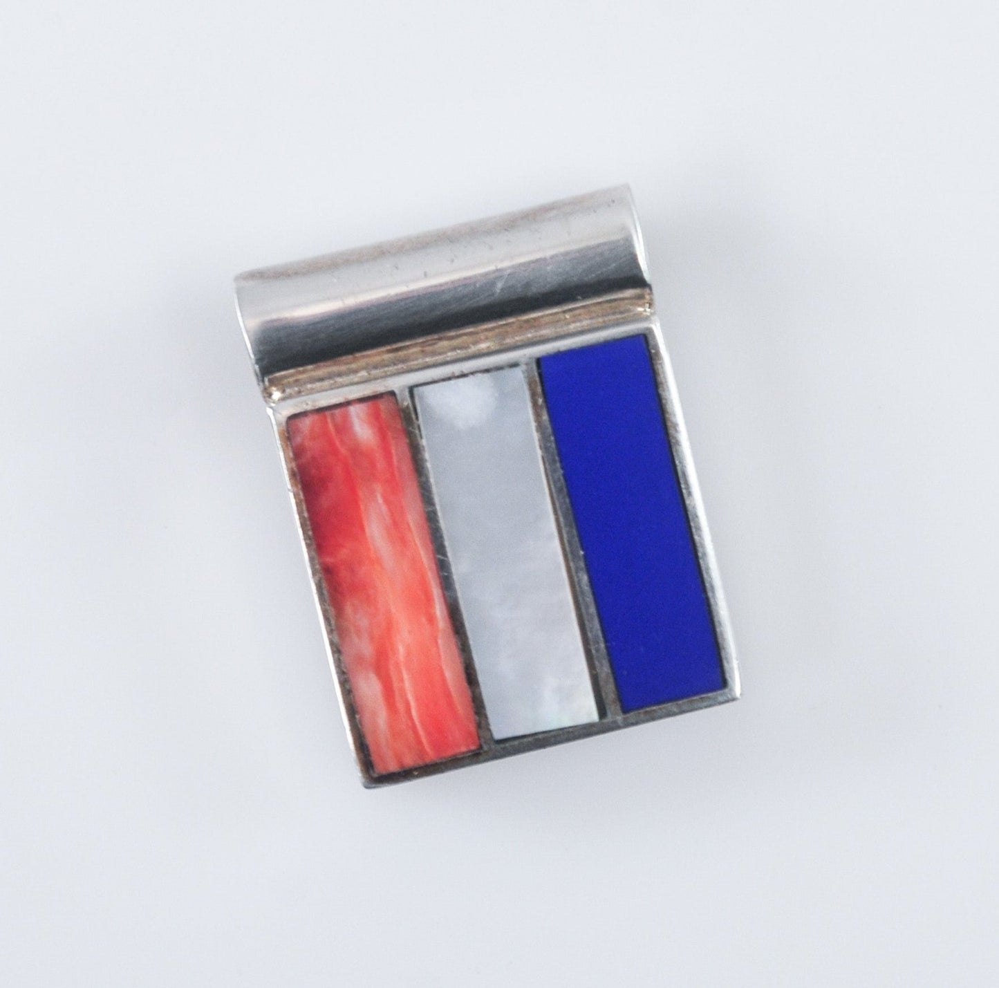 950 Sterling Silver Square Inlay Slider Pendant