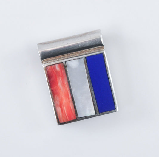 950 Sterling Silver Square Inlay Slider Pendant