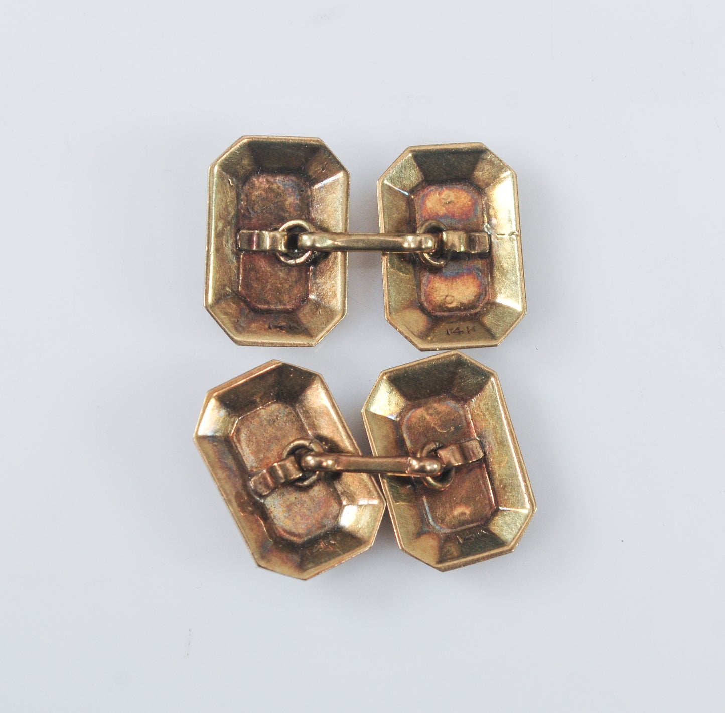 Antique 14K Gold Diamond Cuff Links