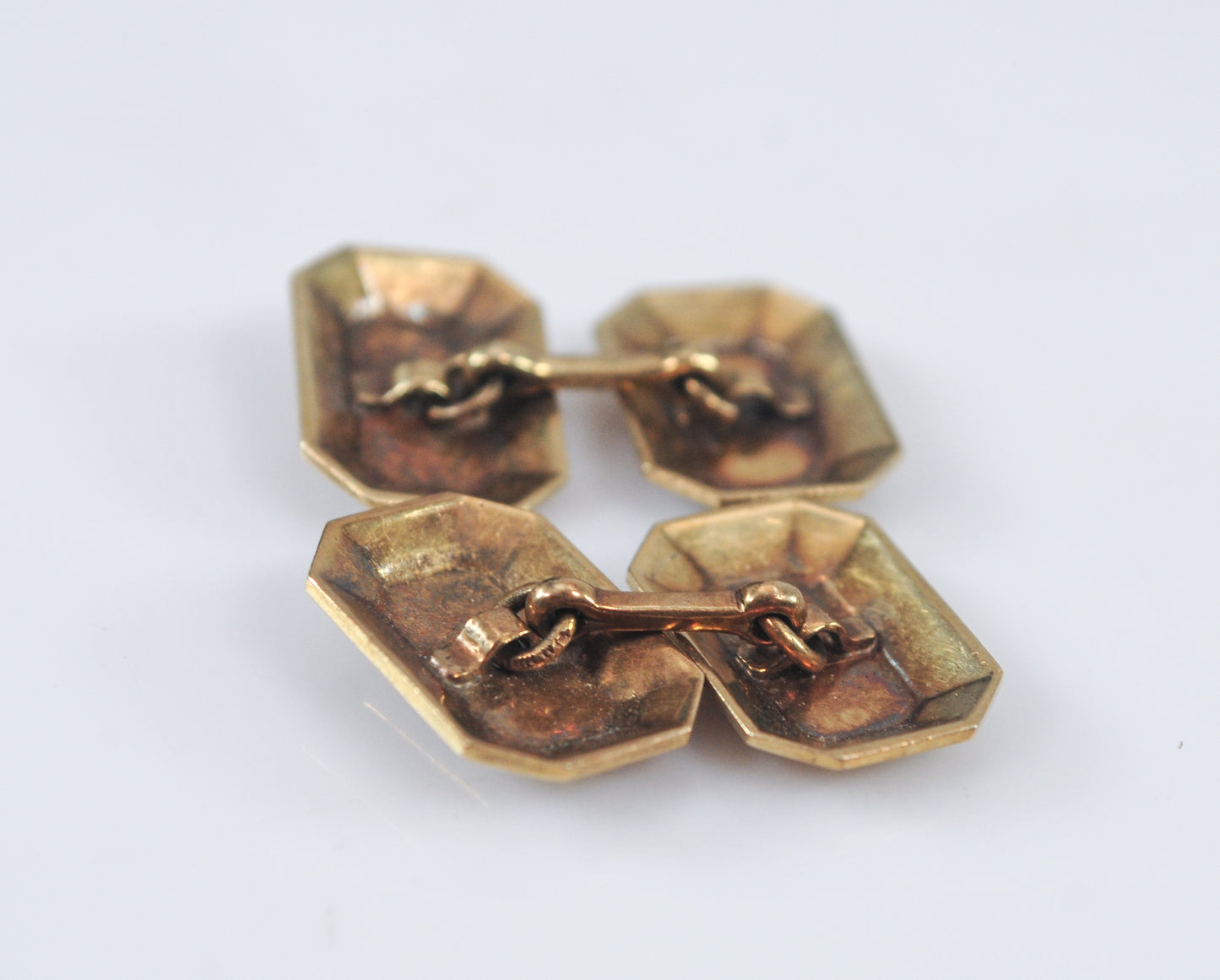 Antique 14K Gold Diamond Cuff Links