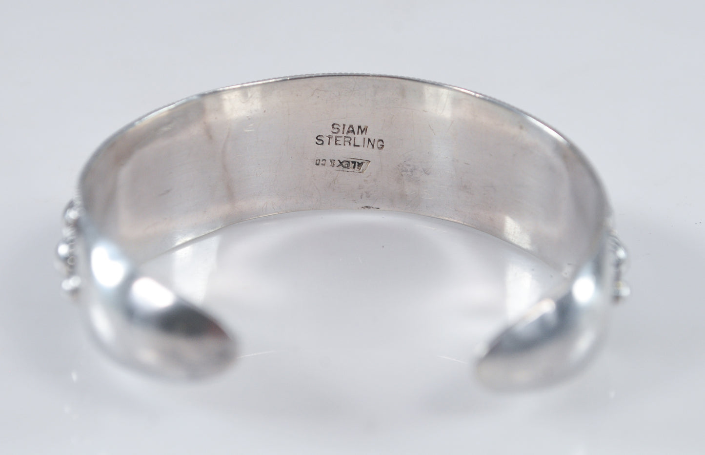 Alex & Co Siam Sterling Silver Domed Cuff Bracelet