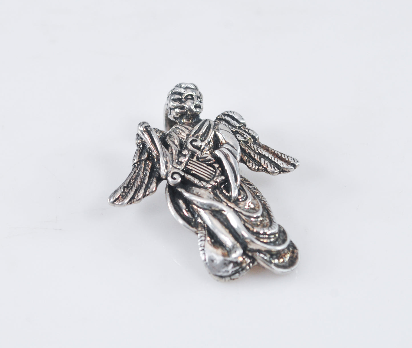 Signed Andrea Barnett Sterling Silver Angel Pendant