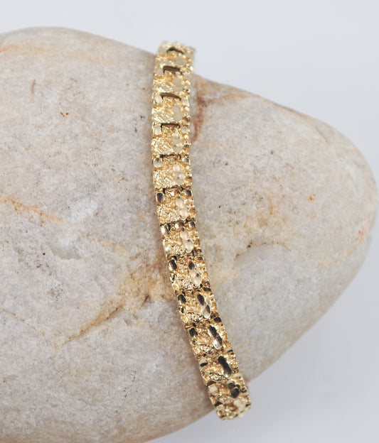 14K Gold Nugget Bracelet, 18 Grams