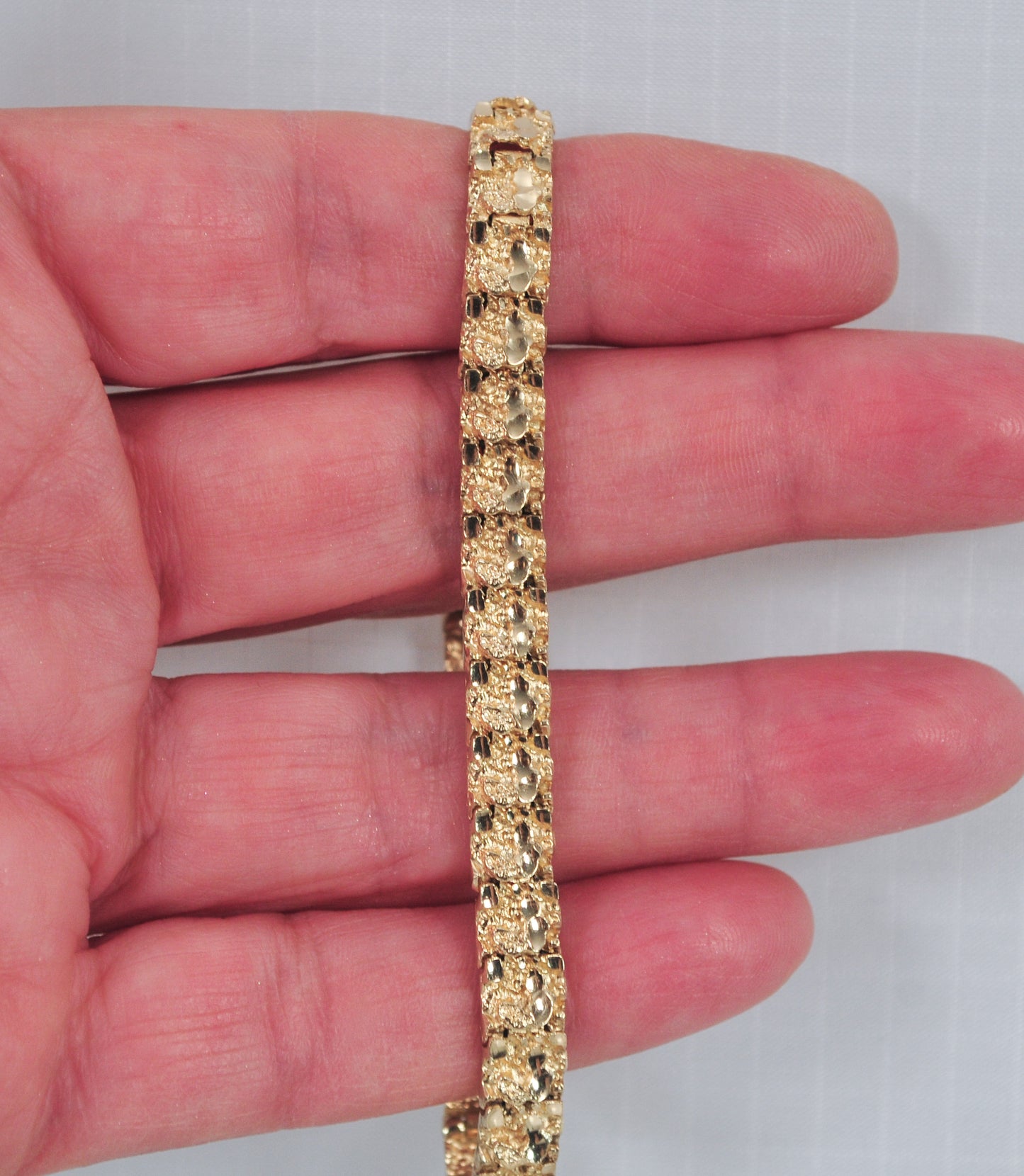 14K Gold Nugget Bracelet, 18 Grams