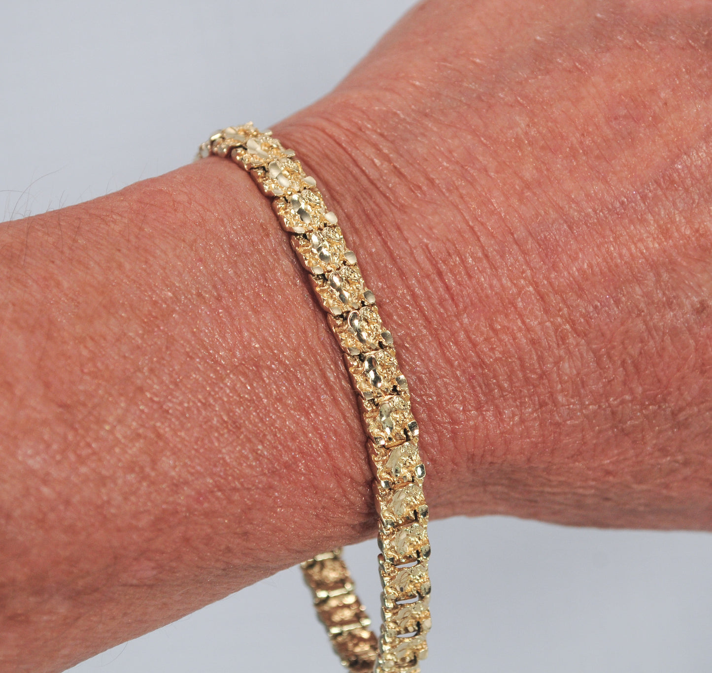 14K Gold Nugget Bracelet, 18 Grams