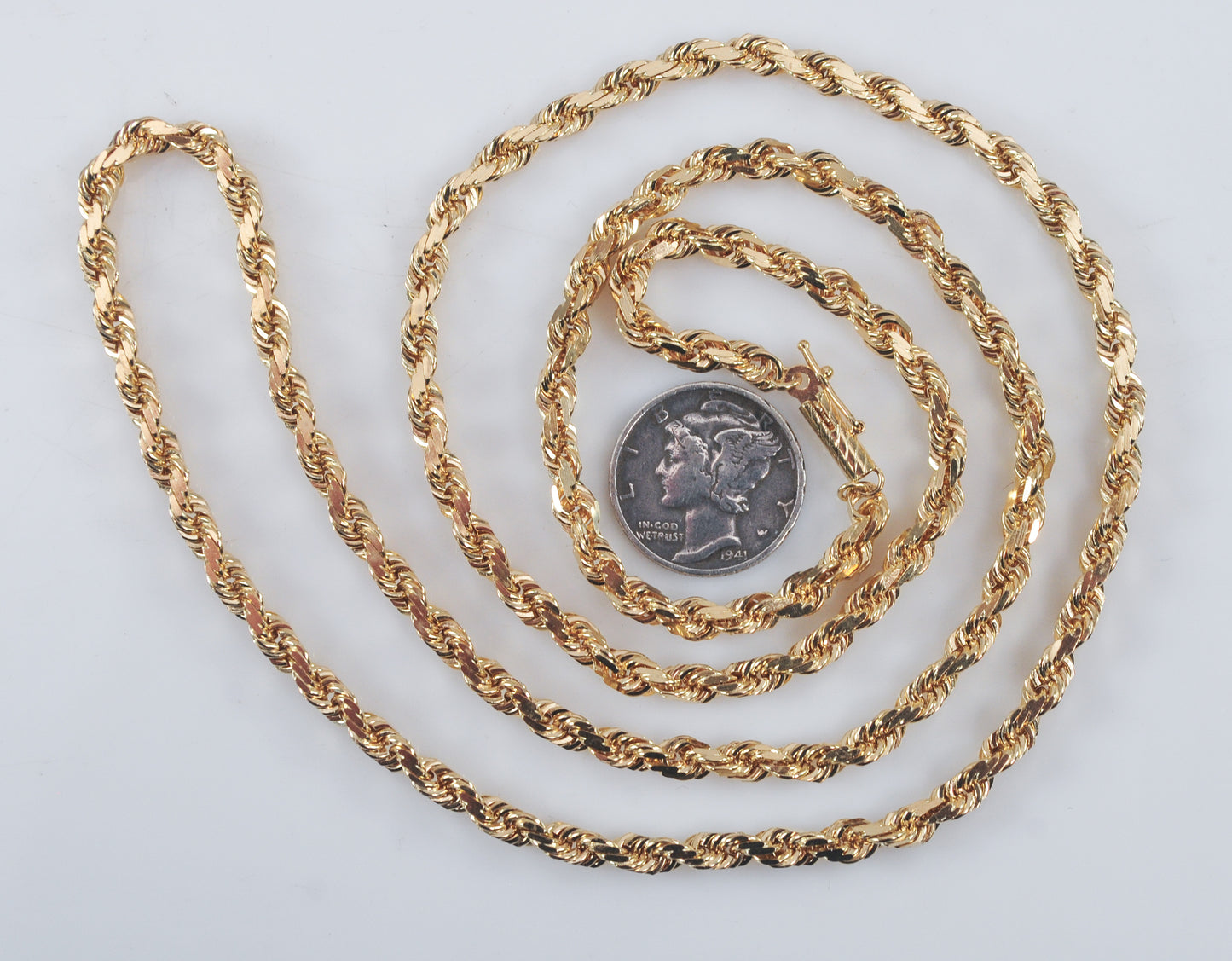 Heavy 14K Gold Rope Chain Necklace