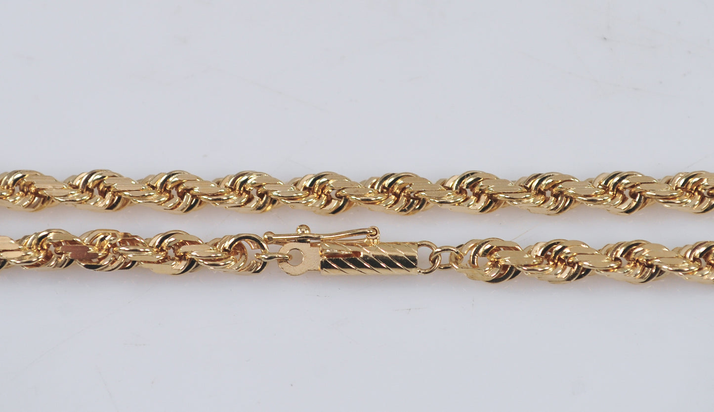 Heavy 14K Gold Rope Chain Necklace