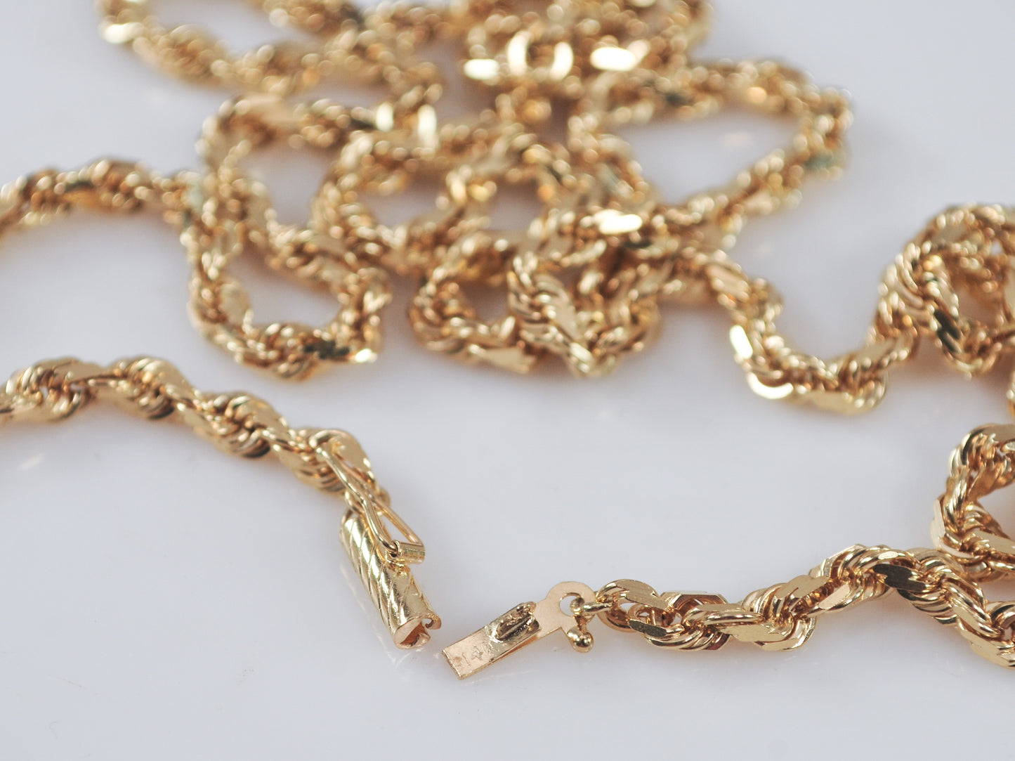 Heavy 14K Gold Rope Chain Necklace