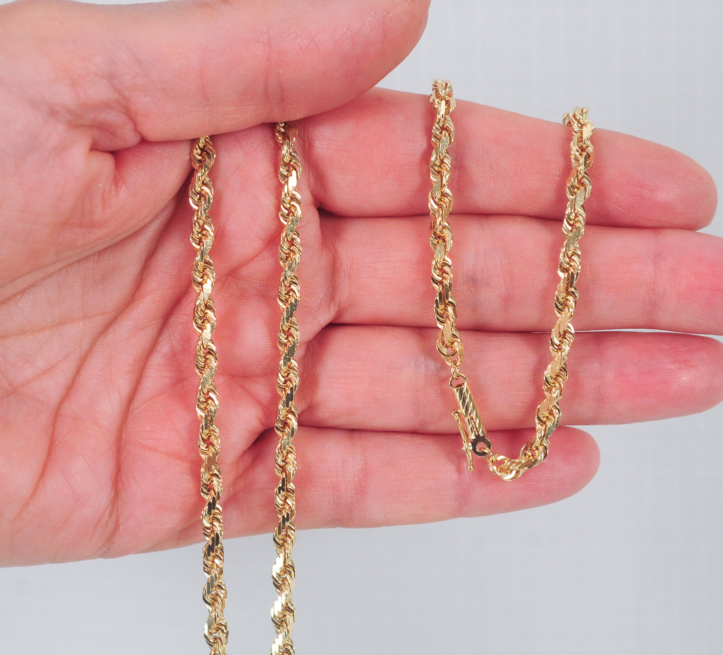 Heavy 14K Gold Rope Chain Necklace