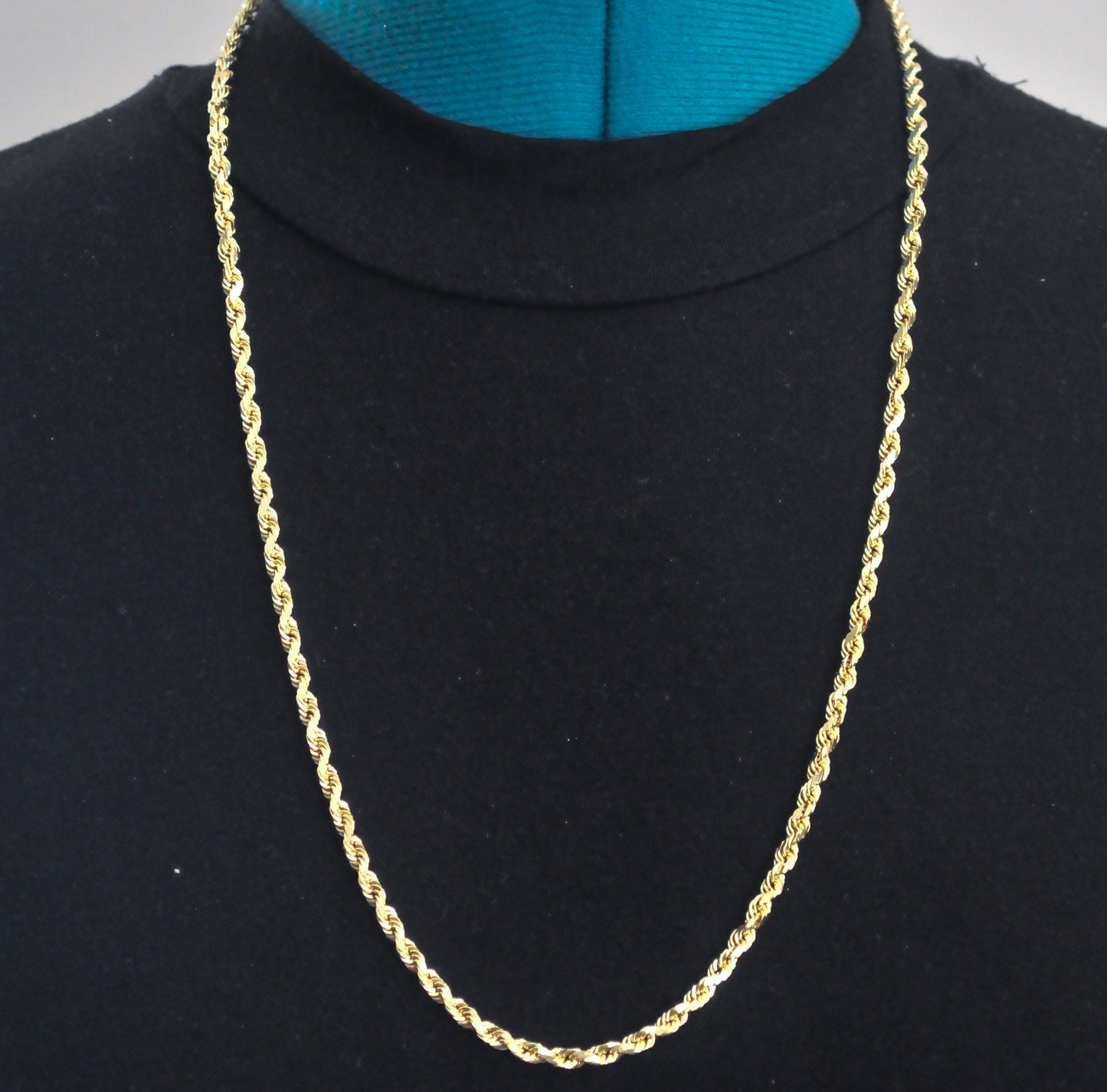 Heavy 14K Gold Rope Chain Necklace