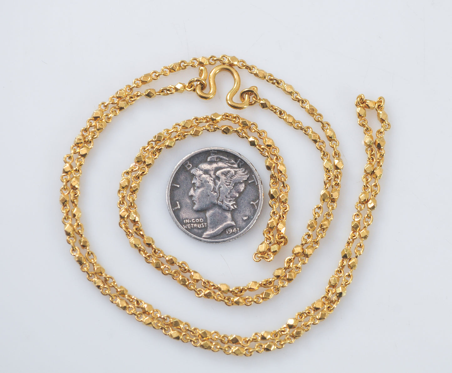 24K Gold Nugget Chain Necklace