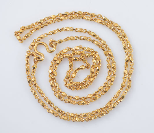 24K Gold Nugget Chain Necklace