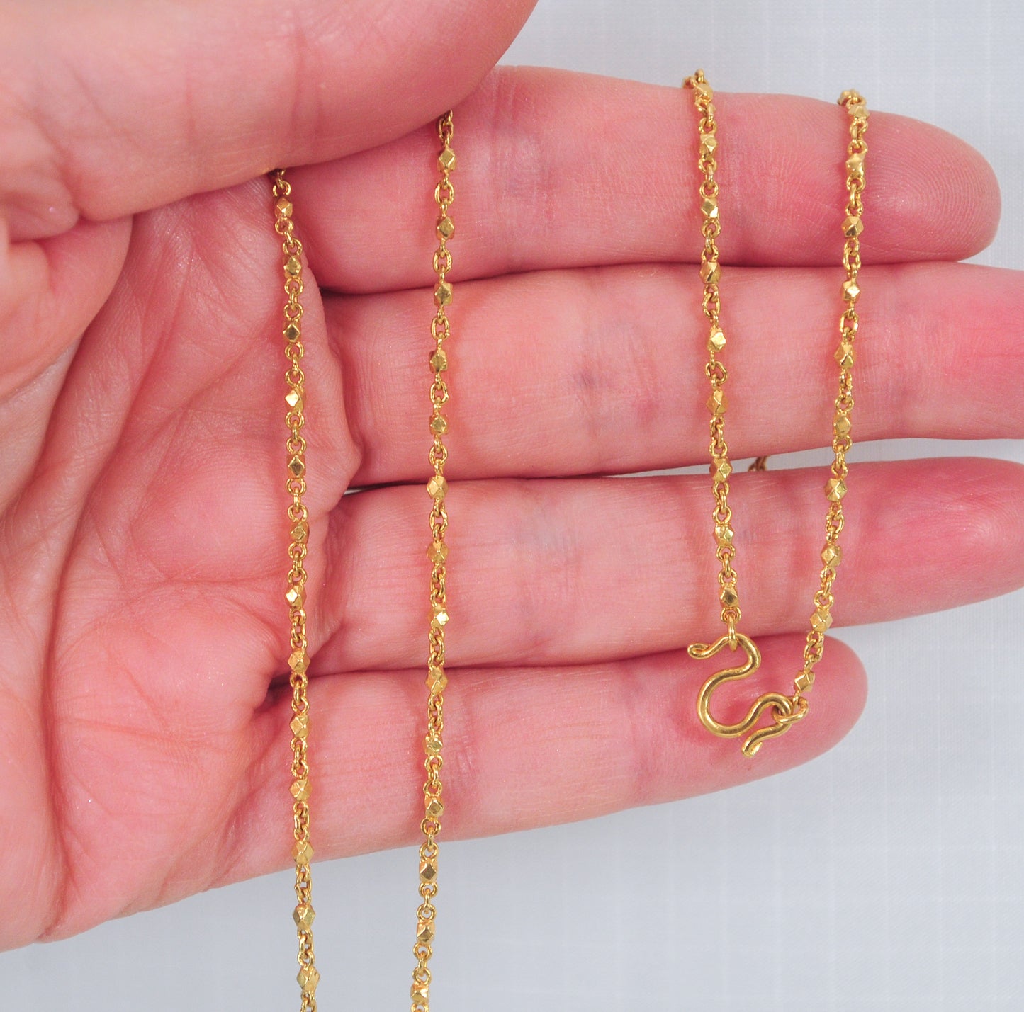 24K Gold Nugget Chain Necklace