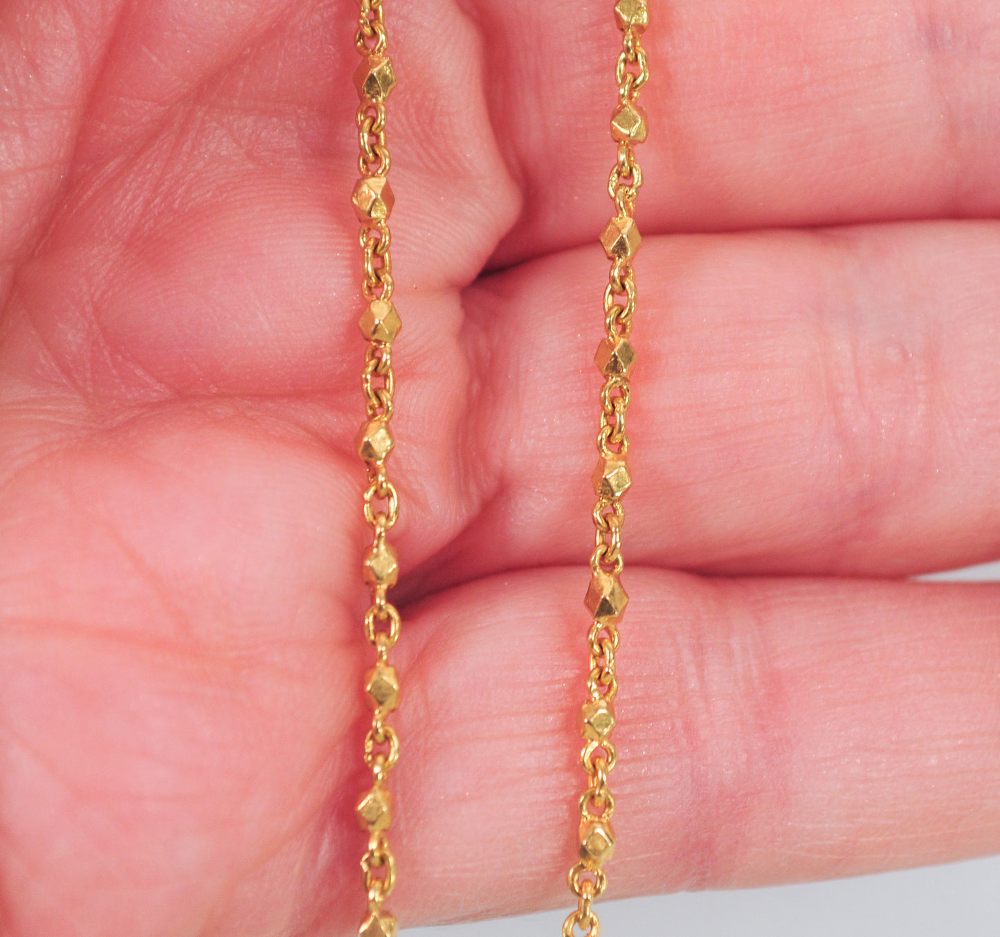 24K Gold Nugget Chain Necklace