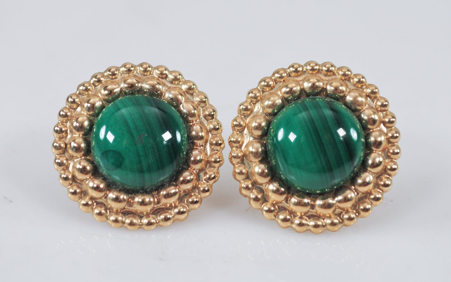 Peter Brams Designs 14K Gold Malachite Earrings