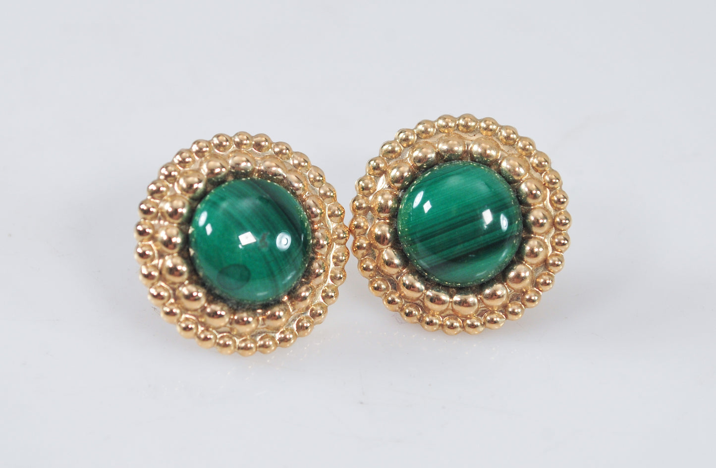 Peter Brams Designs 14K Gold Malachite Earrings