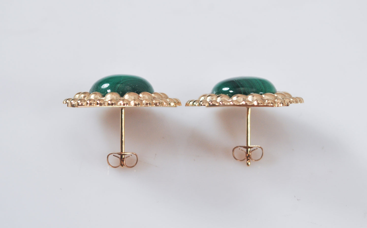 Peter Brams Designs 14K Gold Malachite Earrings