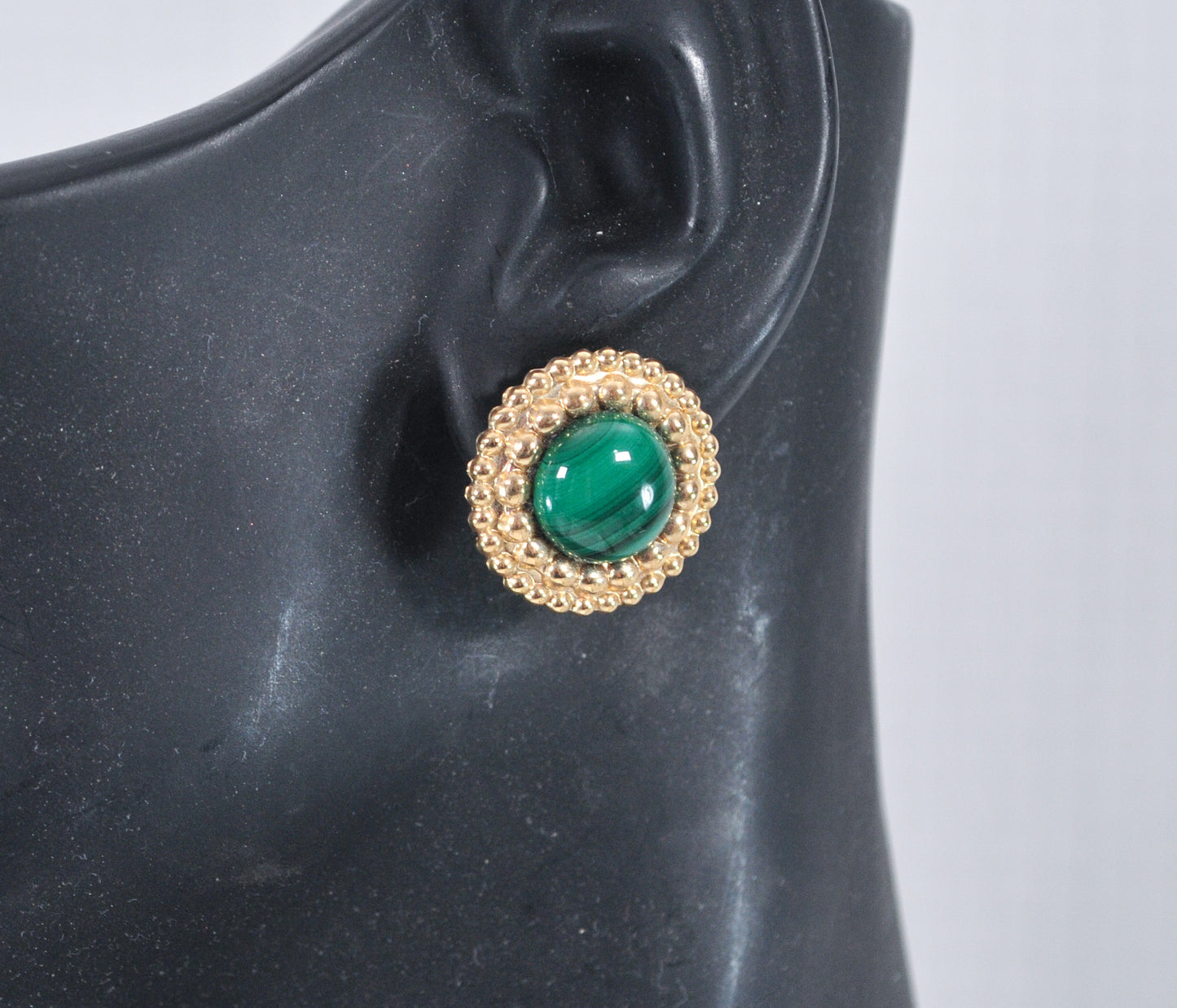 Peter Brams Designs 14K Gold Malachite Earrings