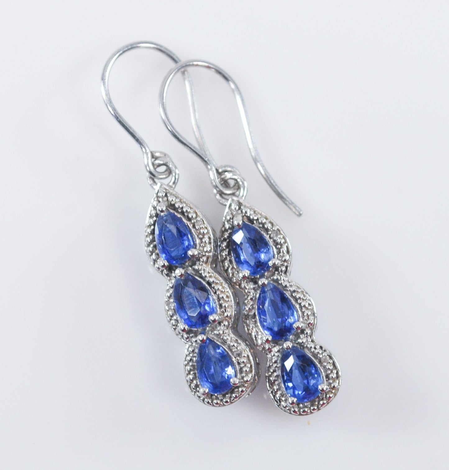 Sterling Silver Designer Blue Spinel Earrings