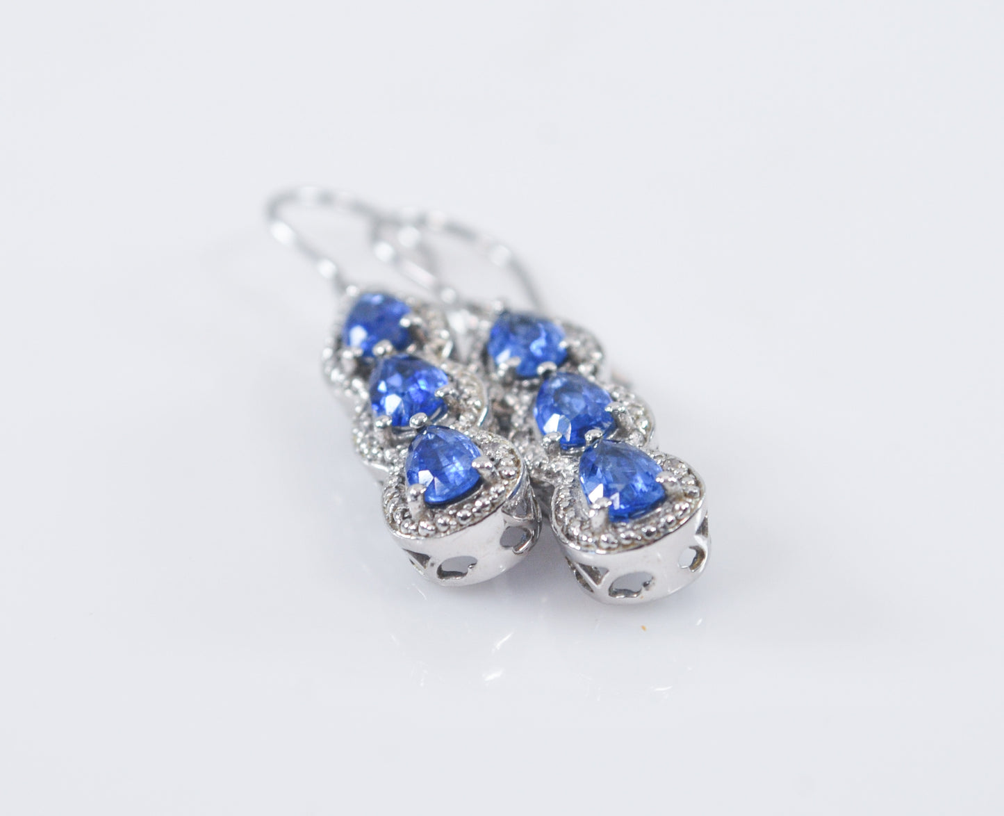 Sterling Silver Designer Blue Spinel Earrings