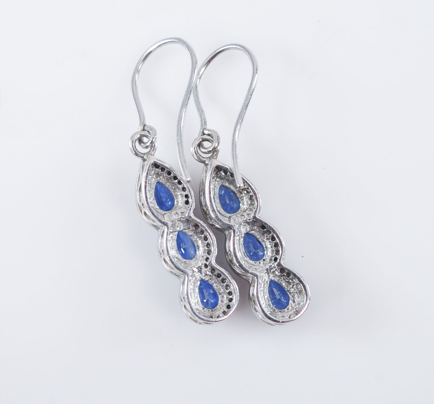 Sterling Silver Designer Blue Spinel Earrings