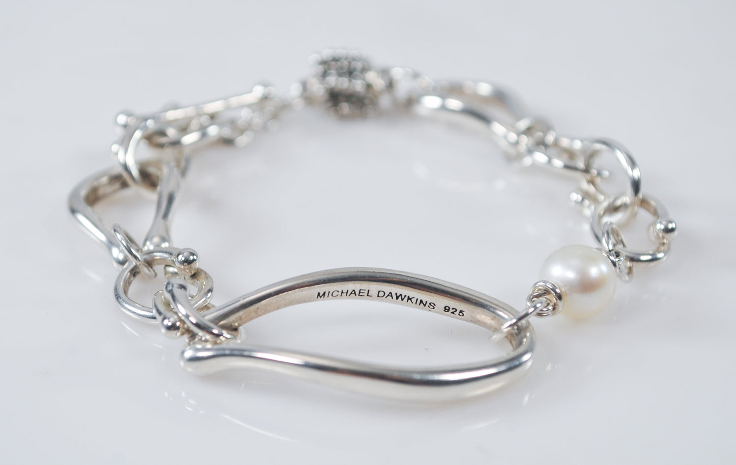 Michael Dawkins Sterling Silver Pearl Toggle Bracelet