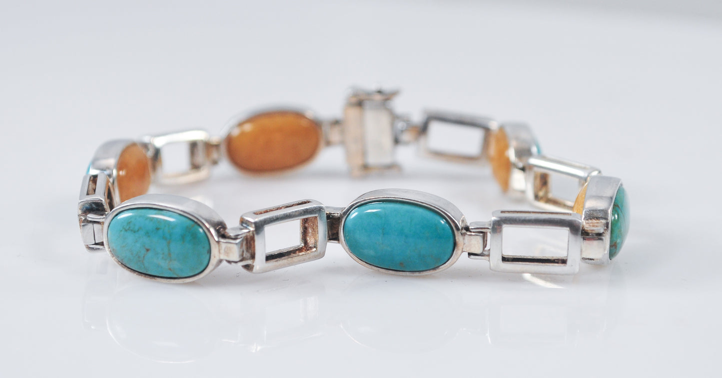 Jay King DTR Sterling Silver Reversible Turquoise Jasper Bracelet