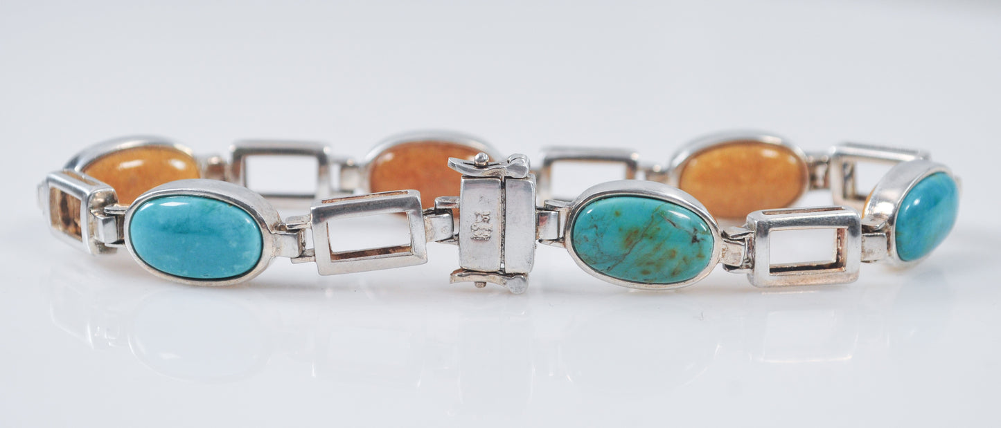 Jay King DTR Sterling Silver Reversible Turquoise Jasper Bracelet