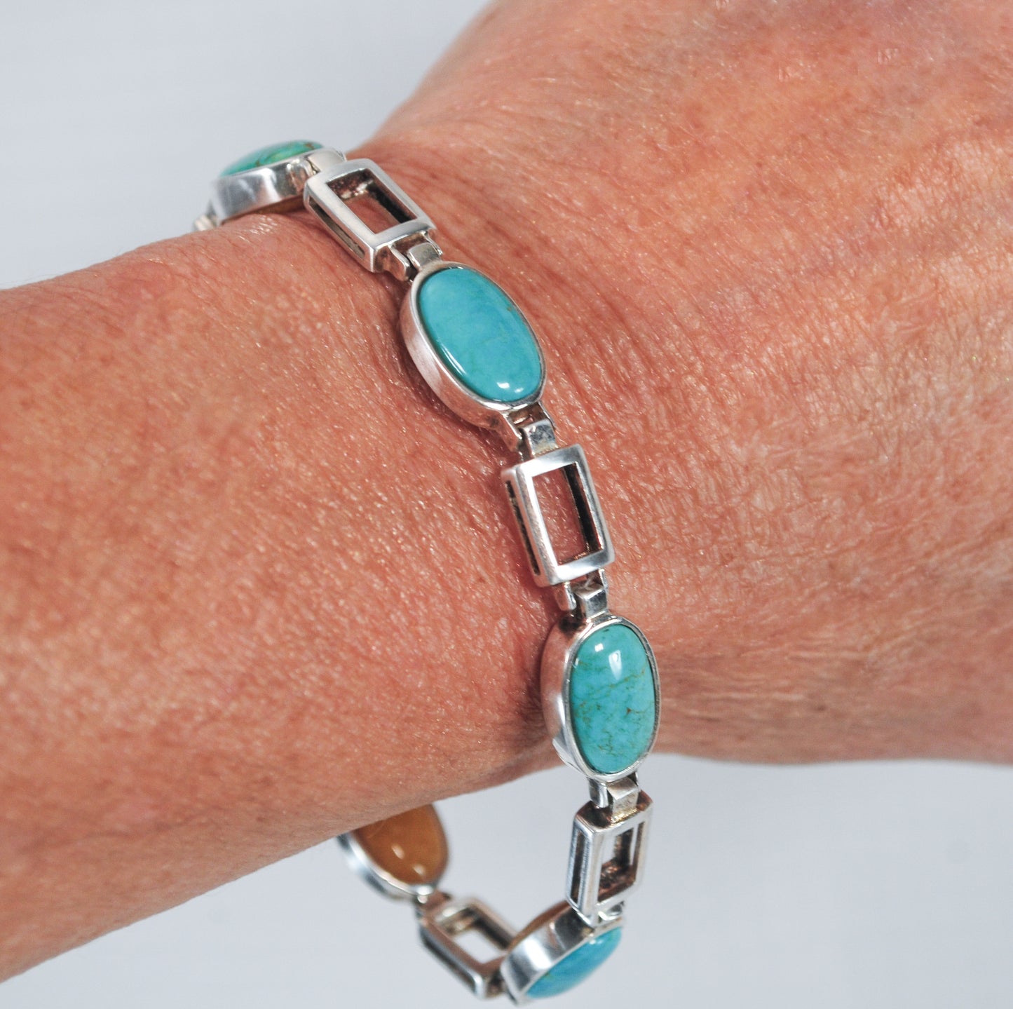 Jay King DTR Sterling Silver Reversible Turquoise Jasper Bracelet