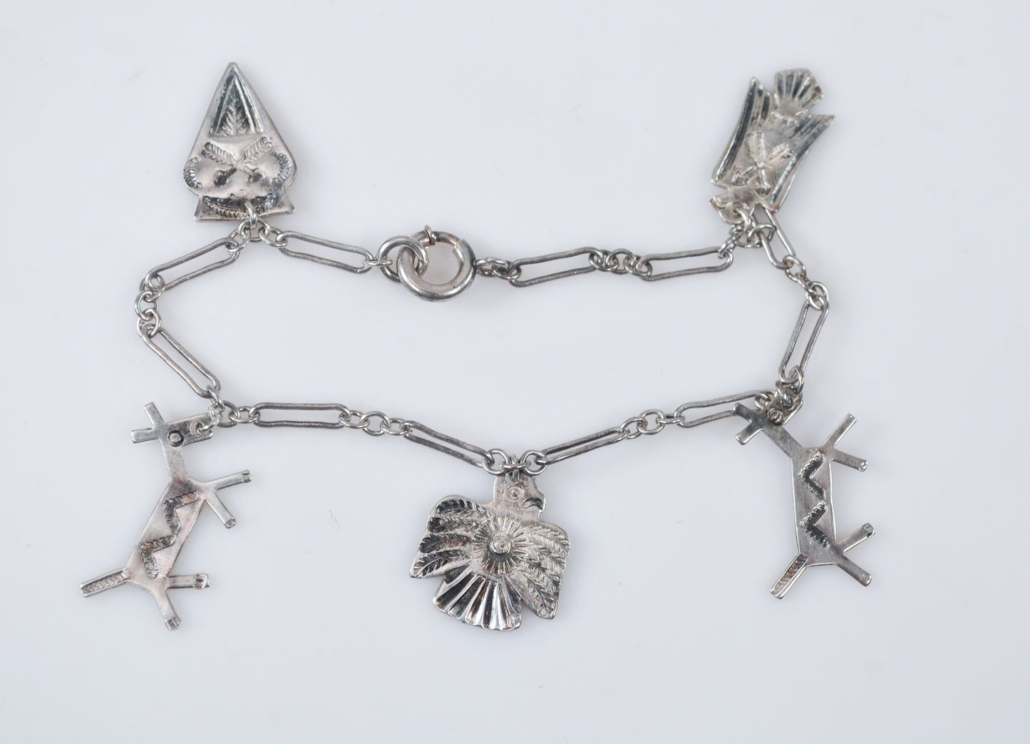 Vintage Fred Harvey Sterling Silver Charm Bracelet