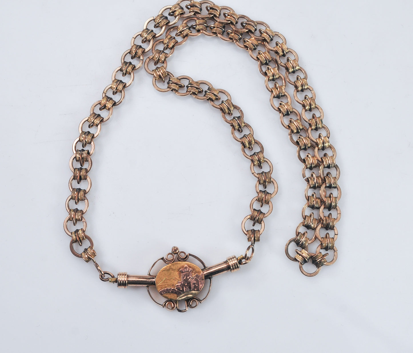 Antique Victorian Gold Filled Book Chain Necklace