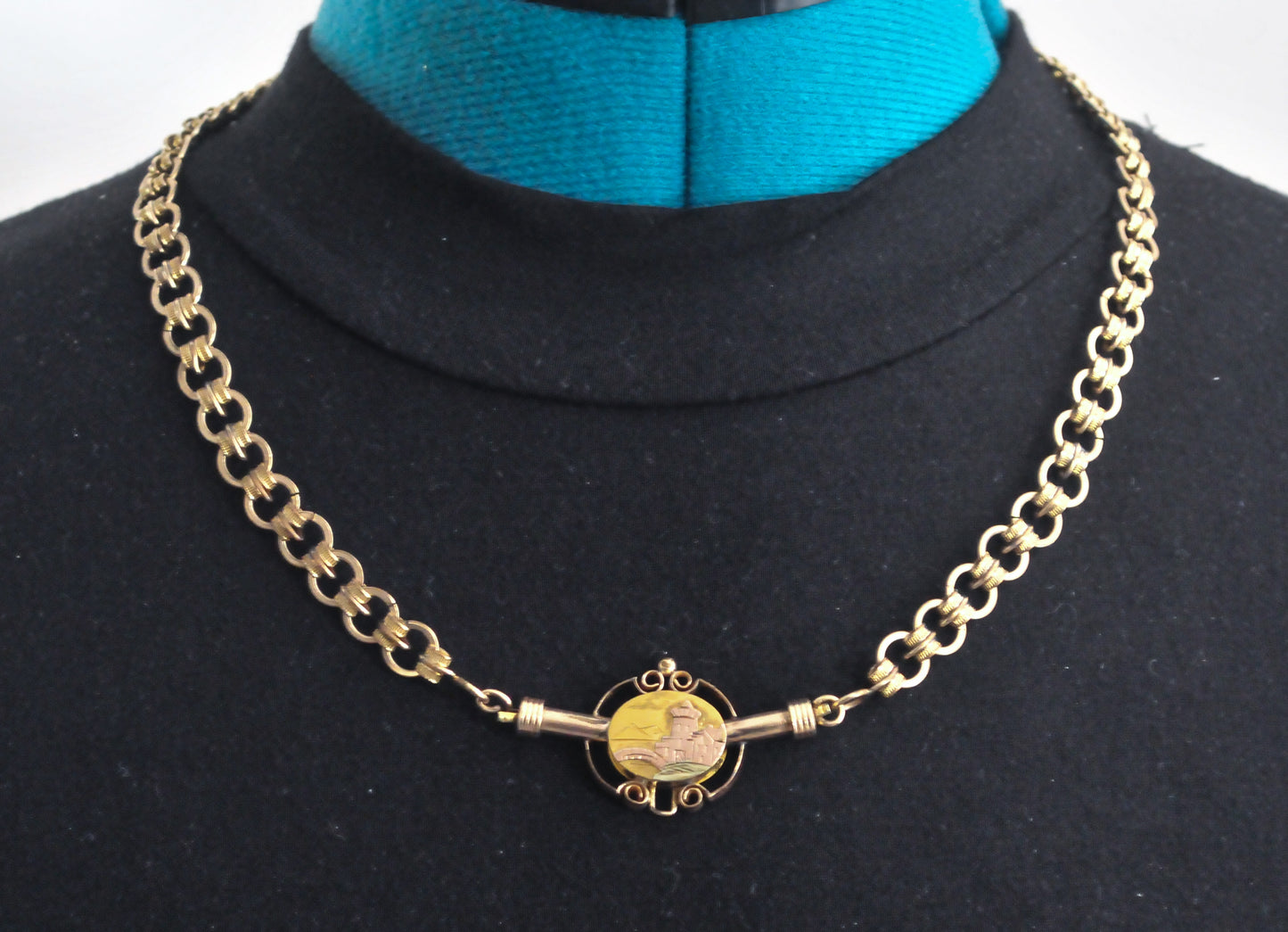 Antique Victorian Gold Filled Book Chain Necklace