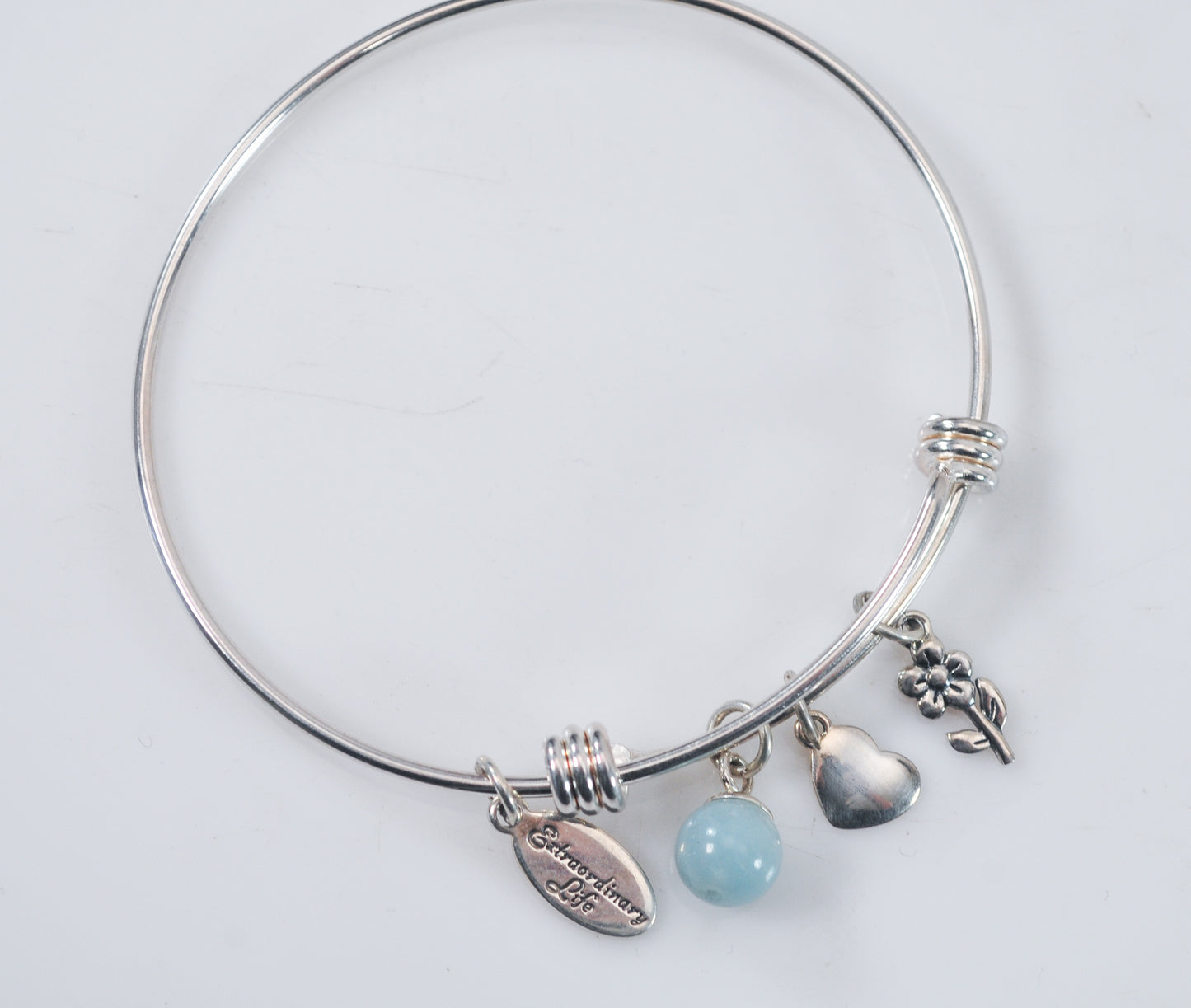 Enchanted Life 925 Sterling Silver Charm Bangle Bracelet