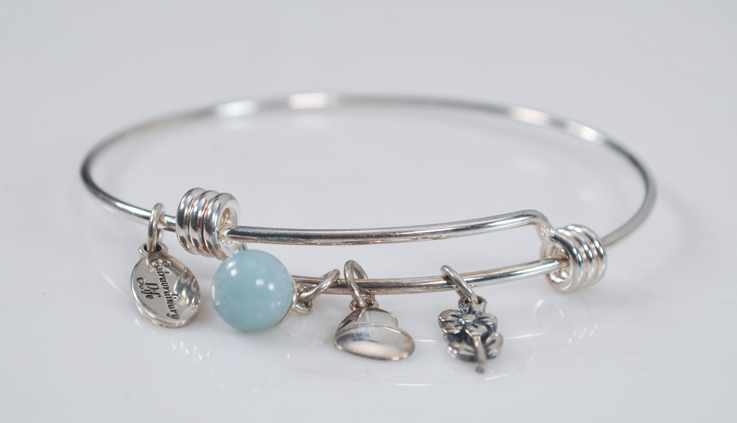 Enchanted Life 925 Sterling Silver Charm Bangle Bracelet